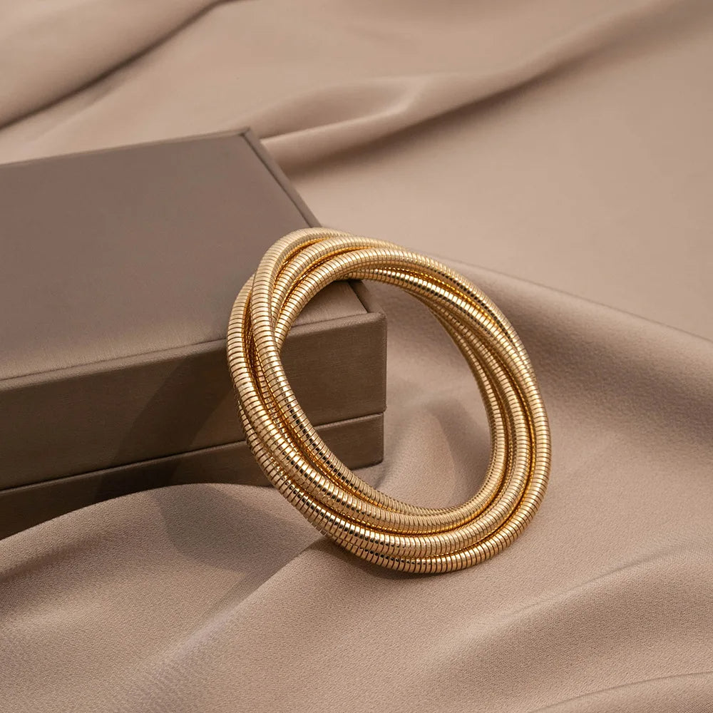 Gold Coil Stack Bracelet