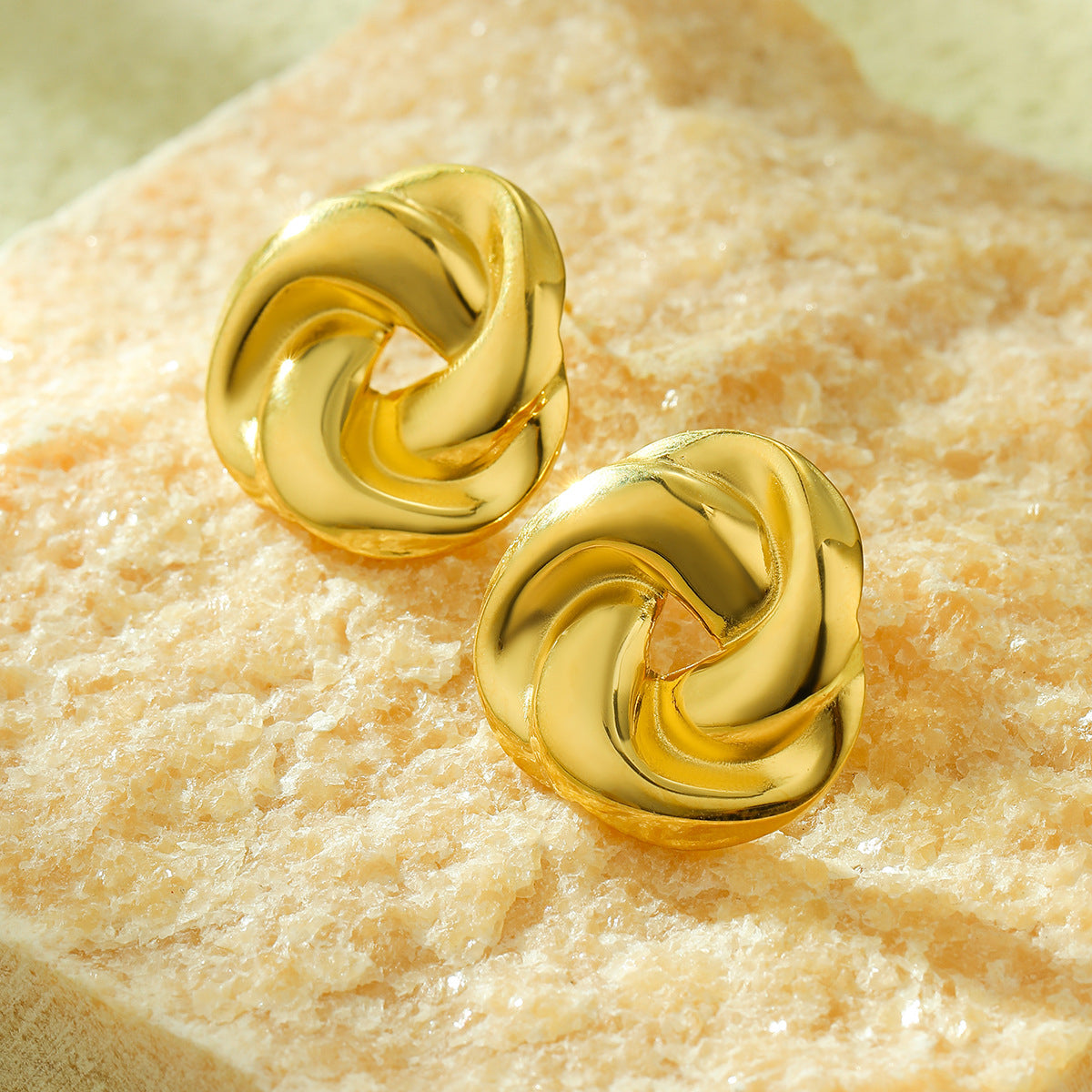 Gold Knot Stud Earrings