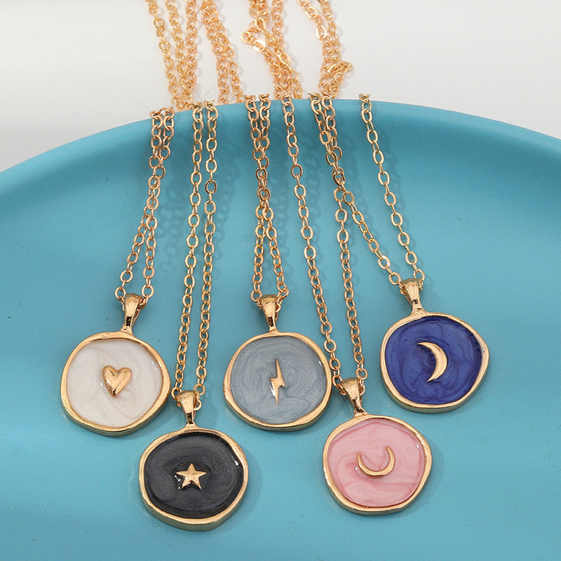 Celestial Charm Resin Pendant Necklace