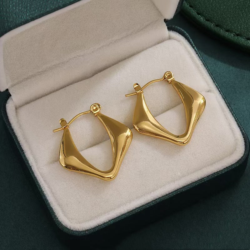 Gold Geometric Hoop Earrings