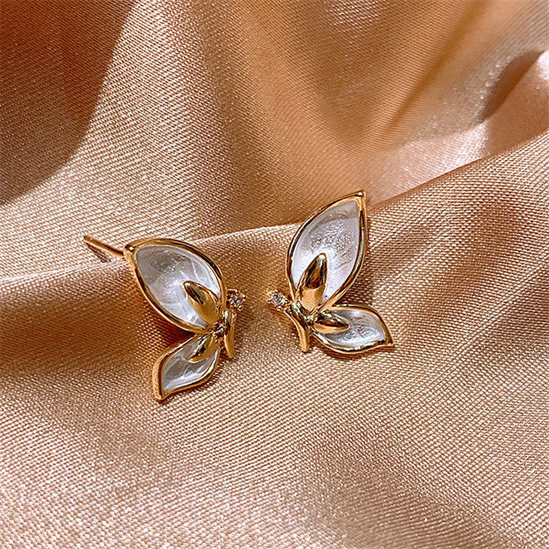 Golden Butterfly Stud Earrings