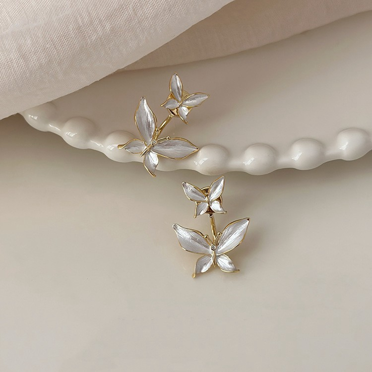 Whispering Wings Pearl Butterfly Earrings