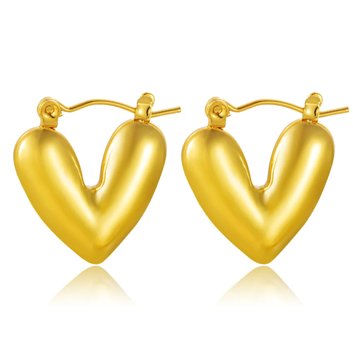 Golden Heart Hoop Earrings