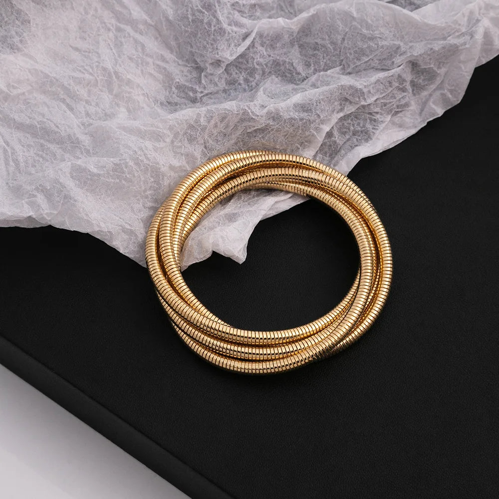 Gold Coil Stack Bracelet