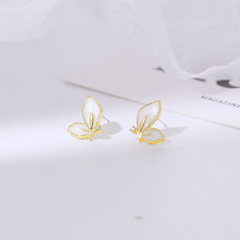 Golden Butterfly Stud Earrings