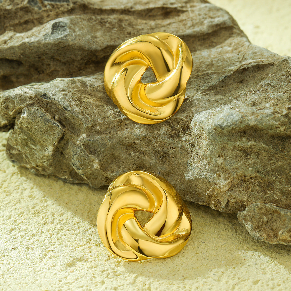 Gold Knot Stud Earrings