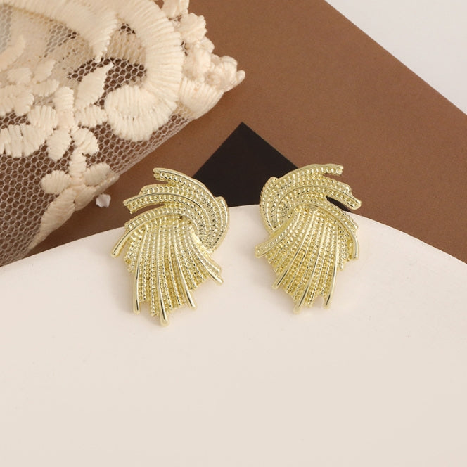 Golden Radiance Fan Earrings