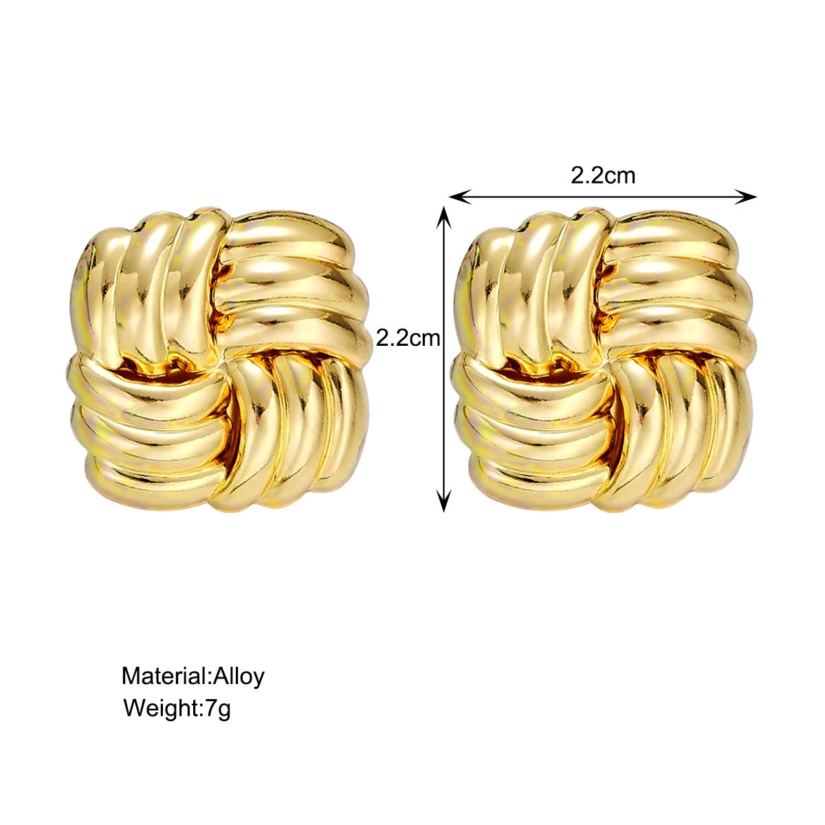 Gold-Plated Chunky Knot Stud Earrings
