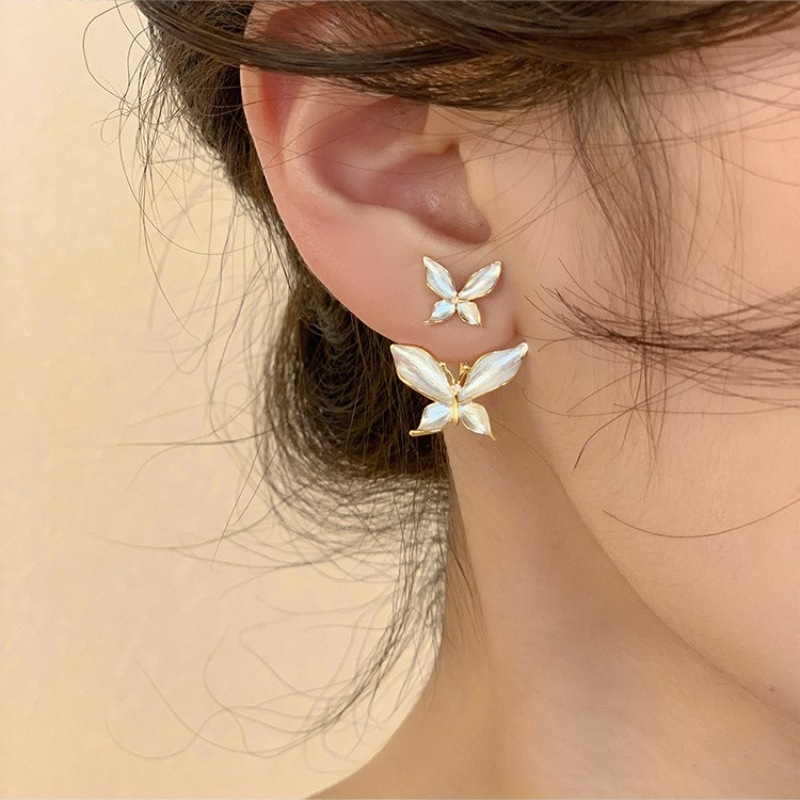 Whispering Wings Pearl Butterfly Earrings