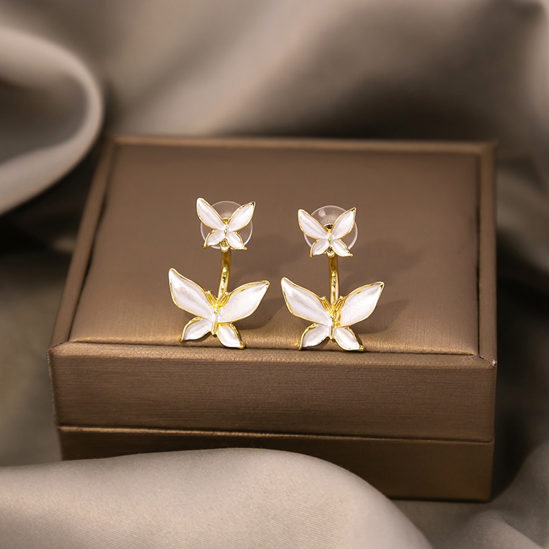 Whispering Wings Pearl Butterfly Earrings
