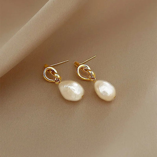 Luxe Baroque Pearl Drop Earrings