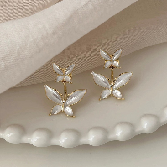 Whispering Wings Pearl Butterfly Earrings