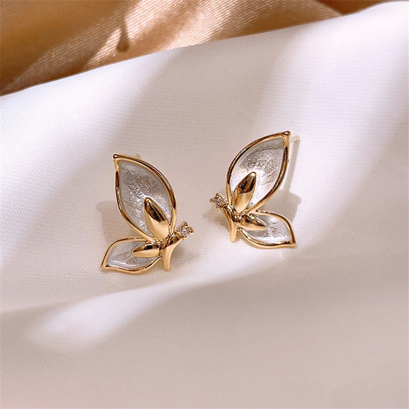 Golden Butterfly Stud Earrings