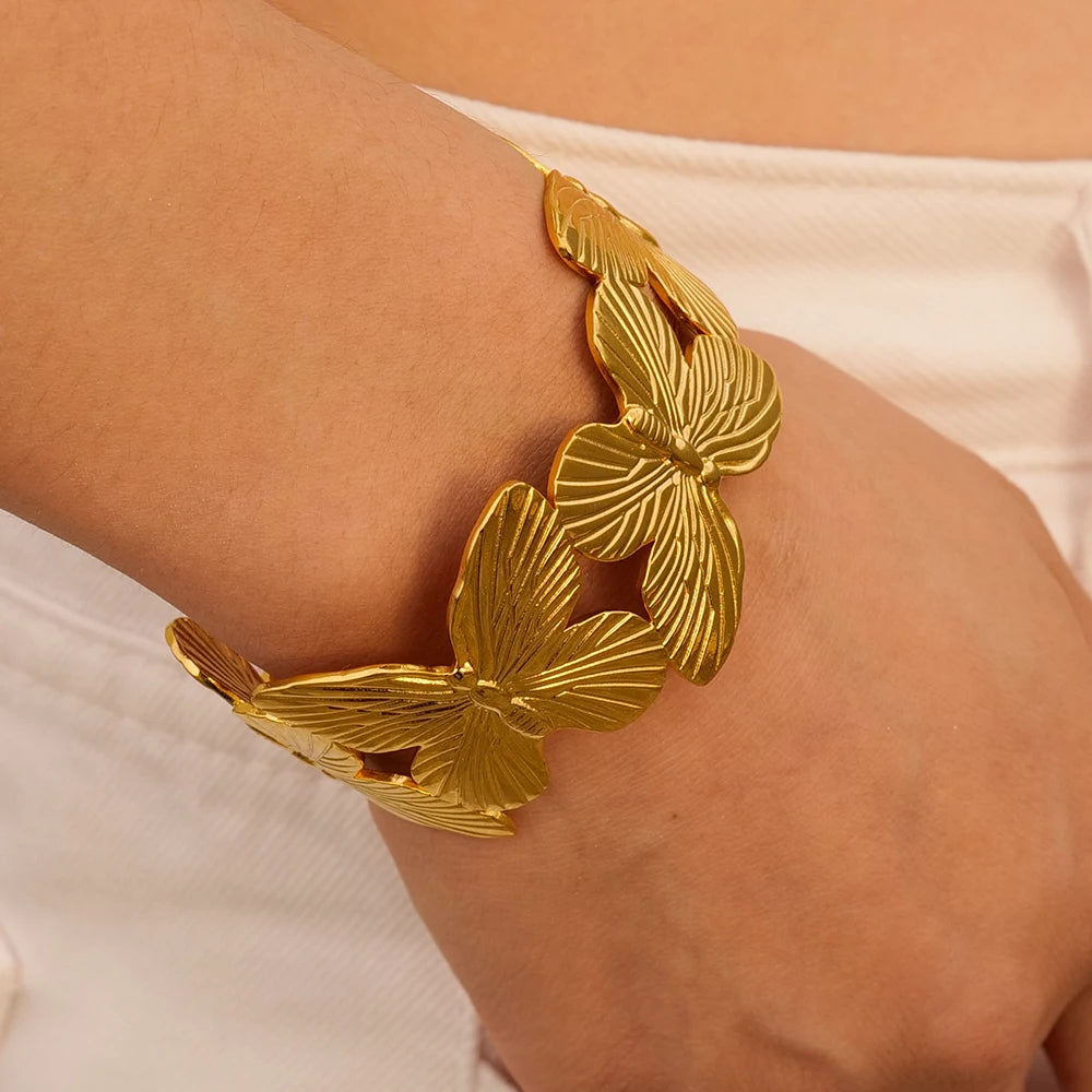Golden Butterfly Statement Bracelet