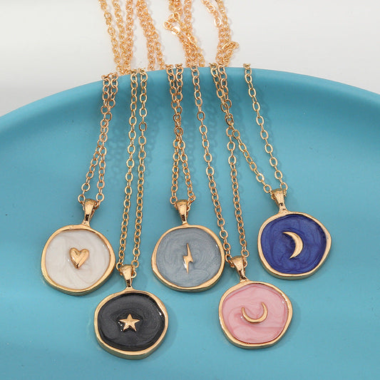 Celestial Charm Resin Pendant Necklace