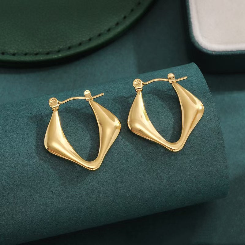 Gold Geometric Hoop Earrings