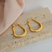 Gold Organic Wave Hoop Earrings