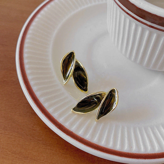 Midnight Leaf Studs