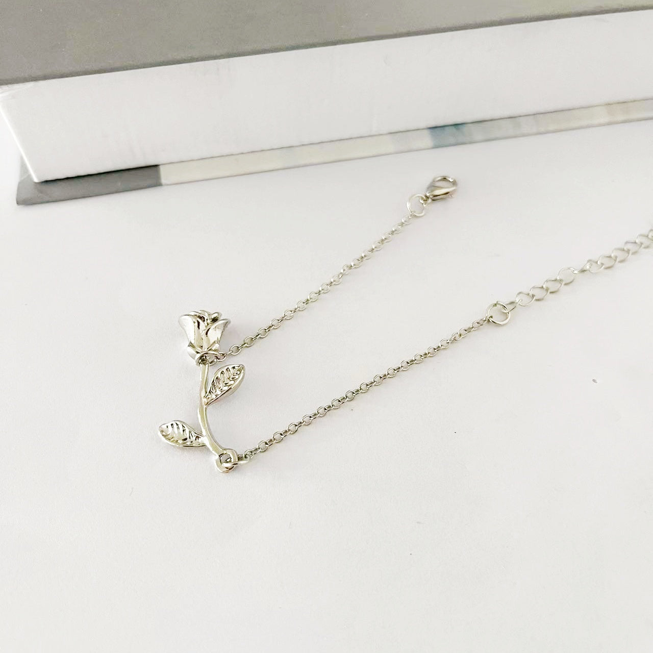 Gold Rose Stem Bracelet – Elegant Minimal Jewelry
