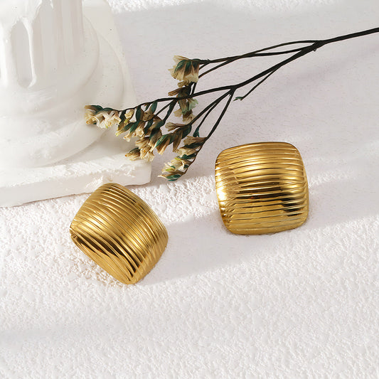 Luxury Textured Gold-Tone Earrings