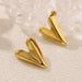 Sculpted Heart Gold Earrings