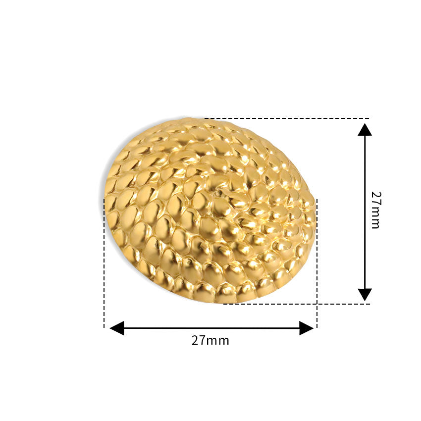 Gold-Plated Textured Dome Earrings