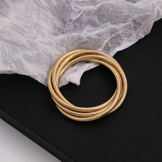 Gold Coil Stack Bracelet