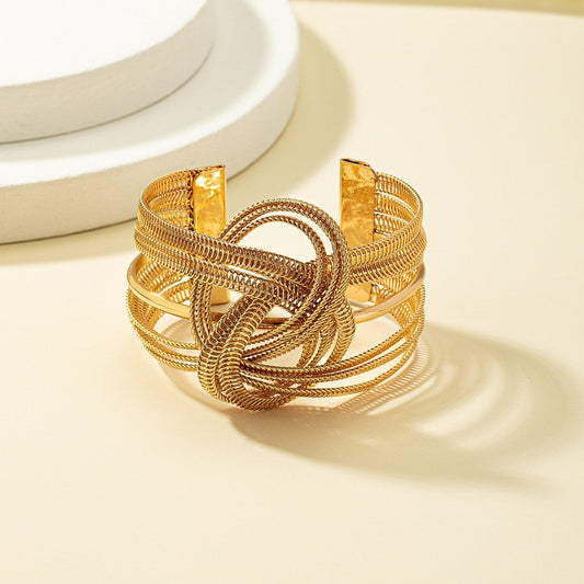 Bold Knot Mesh Cuff Bracelet