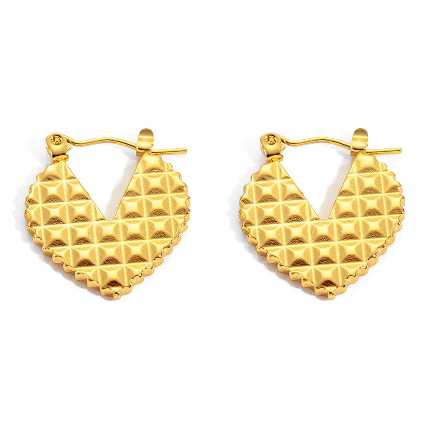 Geometric Heart Hoop Earrings