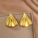 Gold-Plated Shell Fan Statement Earrings
