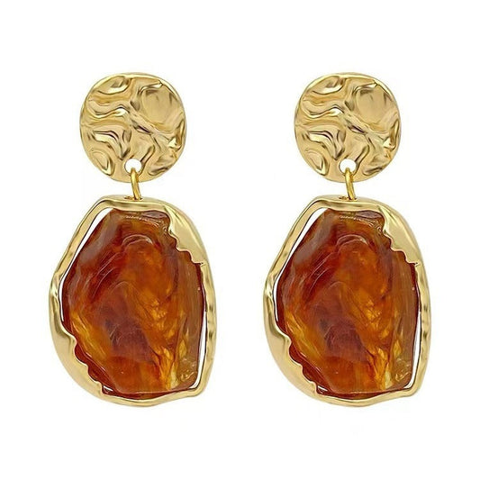 Molten Amber Statement Earrings
