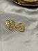 Double Heart Hollow Gold-Plated Statement Earrings