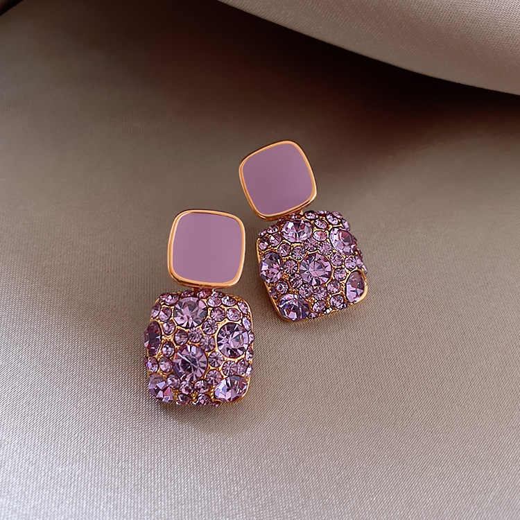 Lavender Luxe Crystal Drop Earrings