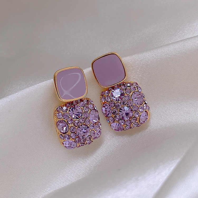 Lavender Luxe Crystal Drop Earrings