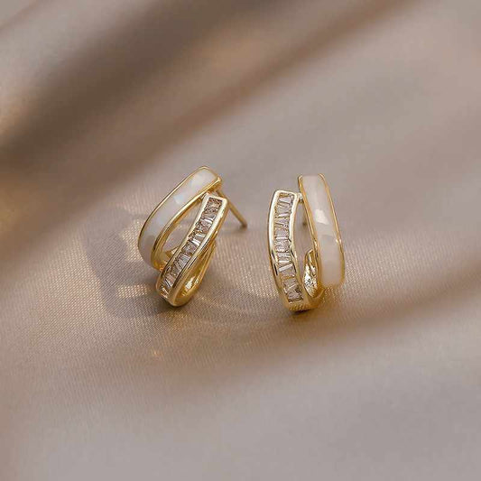 Opal Loop – Crystal Accent Mini Hoops