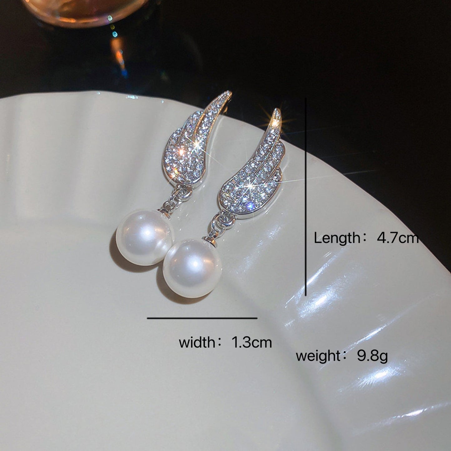 Celestial Pearl Wing Earrings