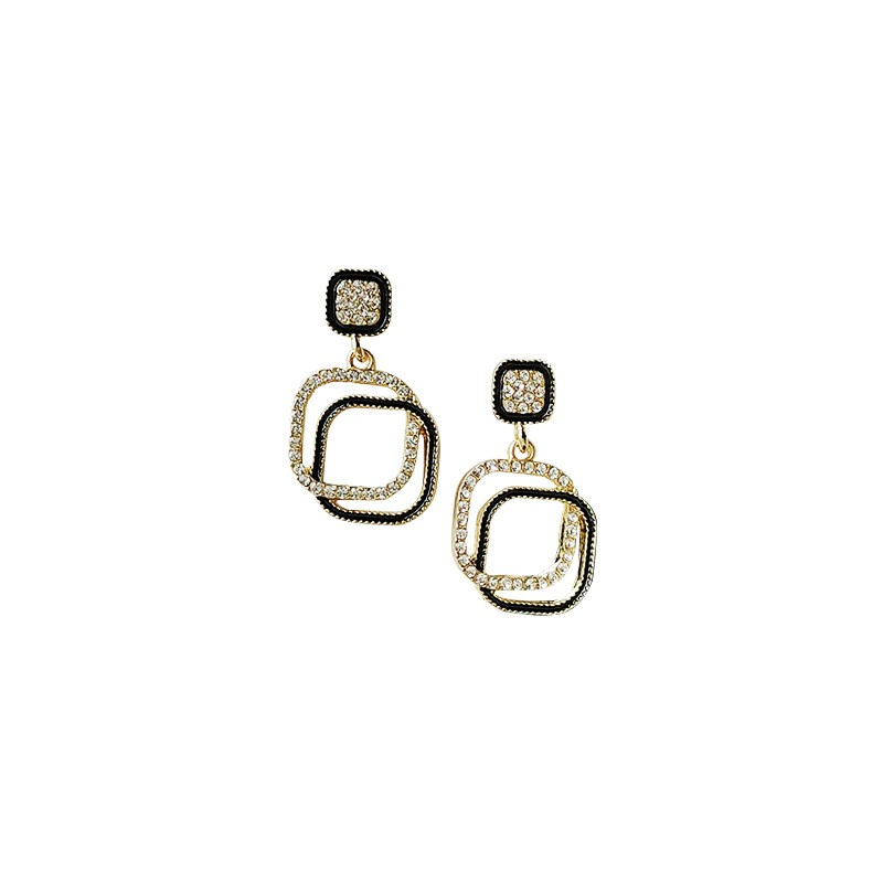 Gilded Noir Crystal Drop Earrings
