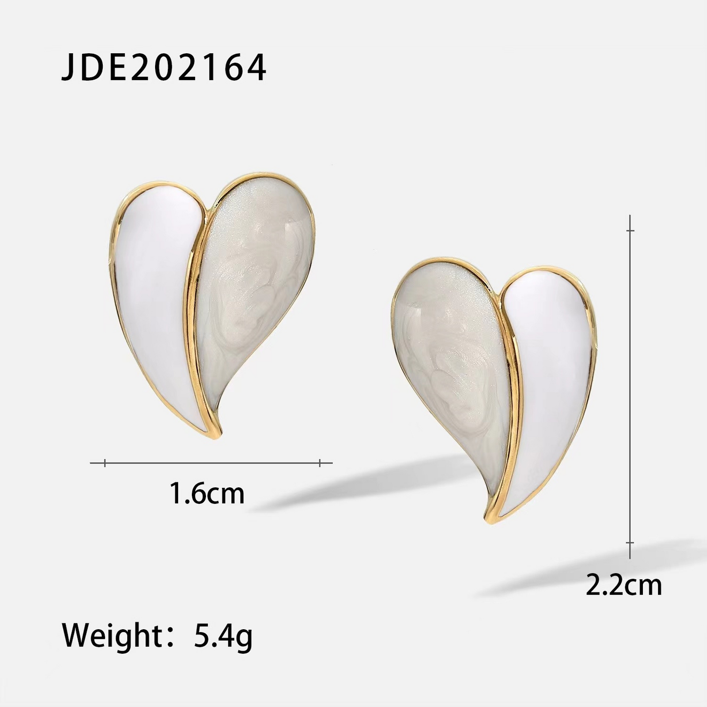 Luna Heart – Asymmetrical Shell Stud Earrings